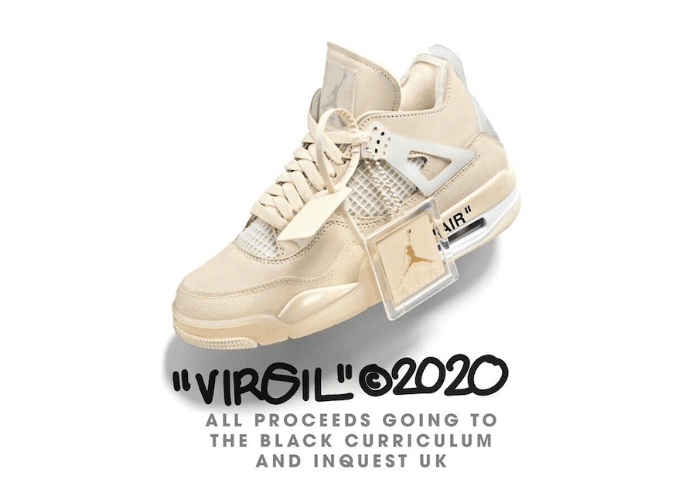 支持公益！Virgil Abloh 拍卖未市售 OW x AJ 4 “Sail”！还能拥有个人签名！