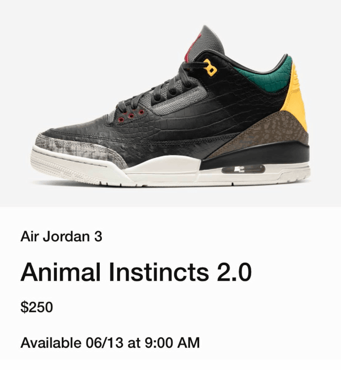 AJ3“动物园2.0”延期发售！本月13号登场！ 货号：CV3583-003