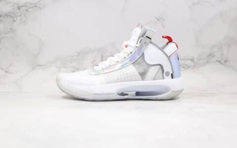 乔丹Air Jordan 34“White Iridescent”纯原版本AJ34白镭射原装大盒一比一还原 货号：BQ3381-101