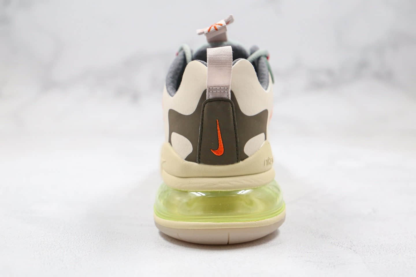 耐克Travis Scott x Nike Air Max 270 React纯原版本TS联名气垫跑鞋淡奶油倒钩原楦开发 货号：CV2414-200