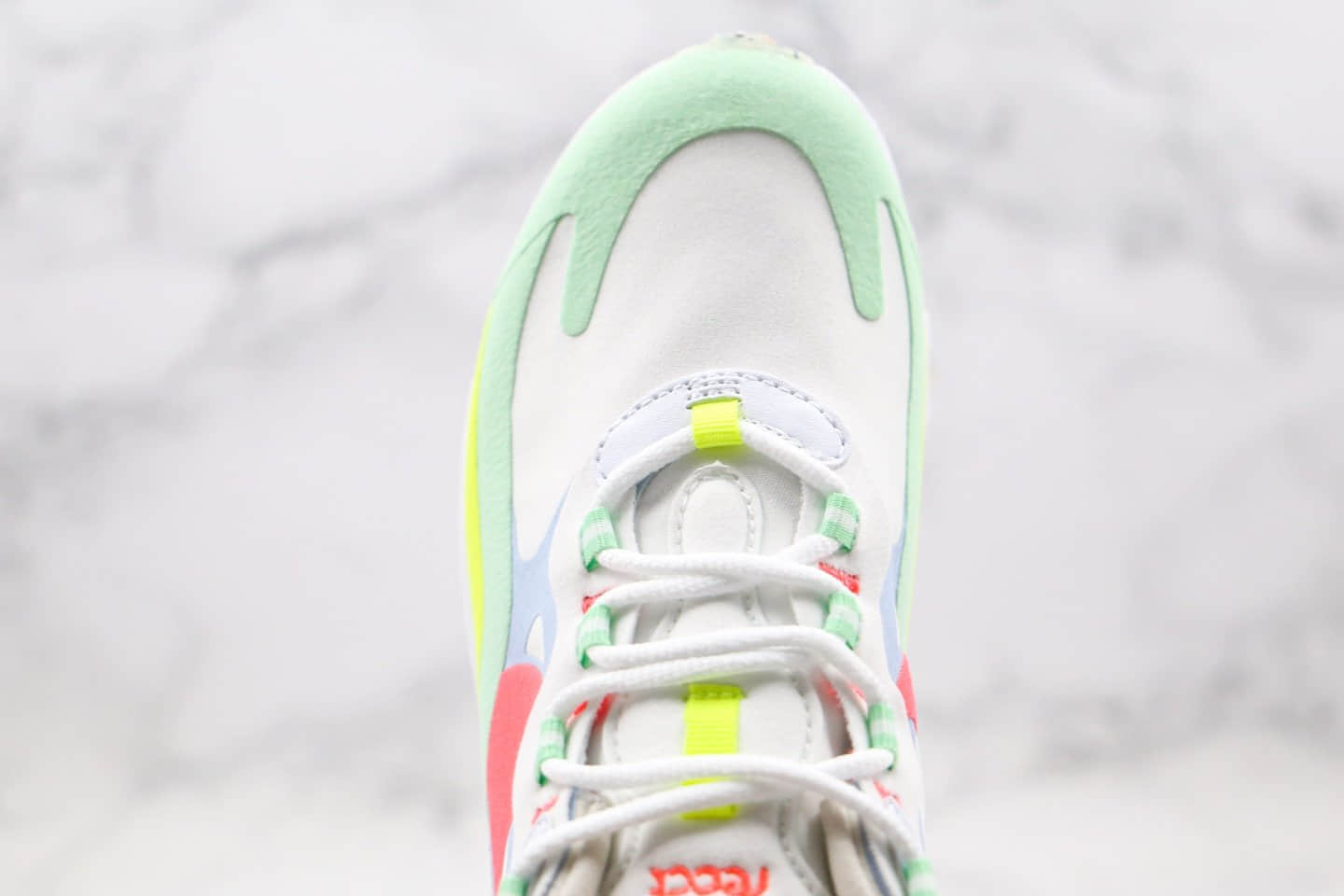 耐克Nike React Air Max 270 React LA Edition纯原版本高桥盾网纱半掌气垫鞋Max270白粉蓝绿色内置真小潘气垫 货号：DB5927-161