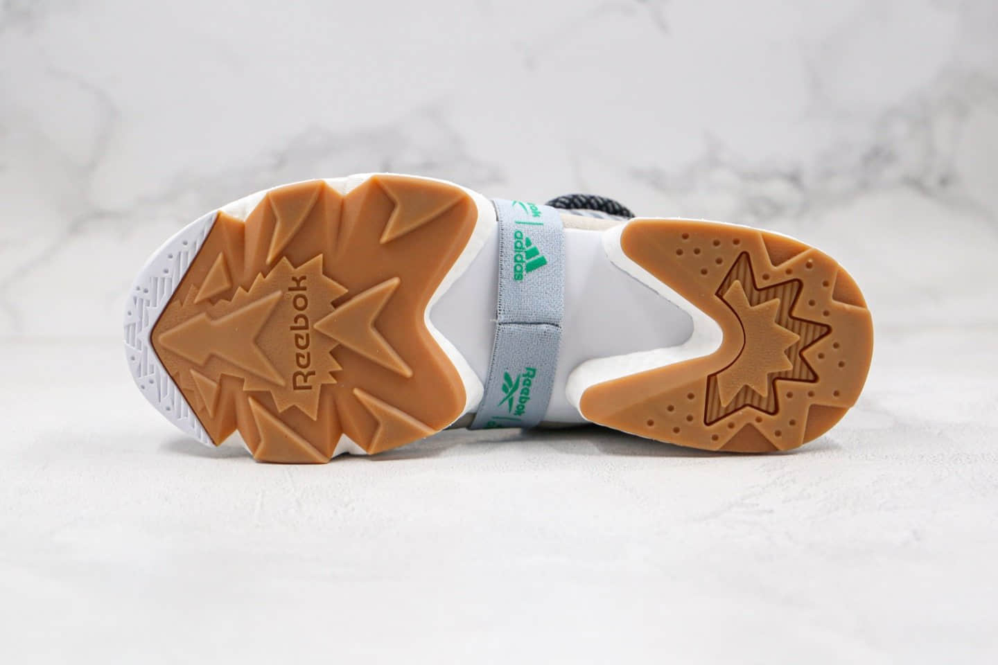 阿迪达斯Adidas Instapump Fury Boost Prototype x Reebok纯原版本锐步联名款爆米花跑鞋陈伟霆同款灰蓝色 货号：FW0166