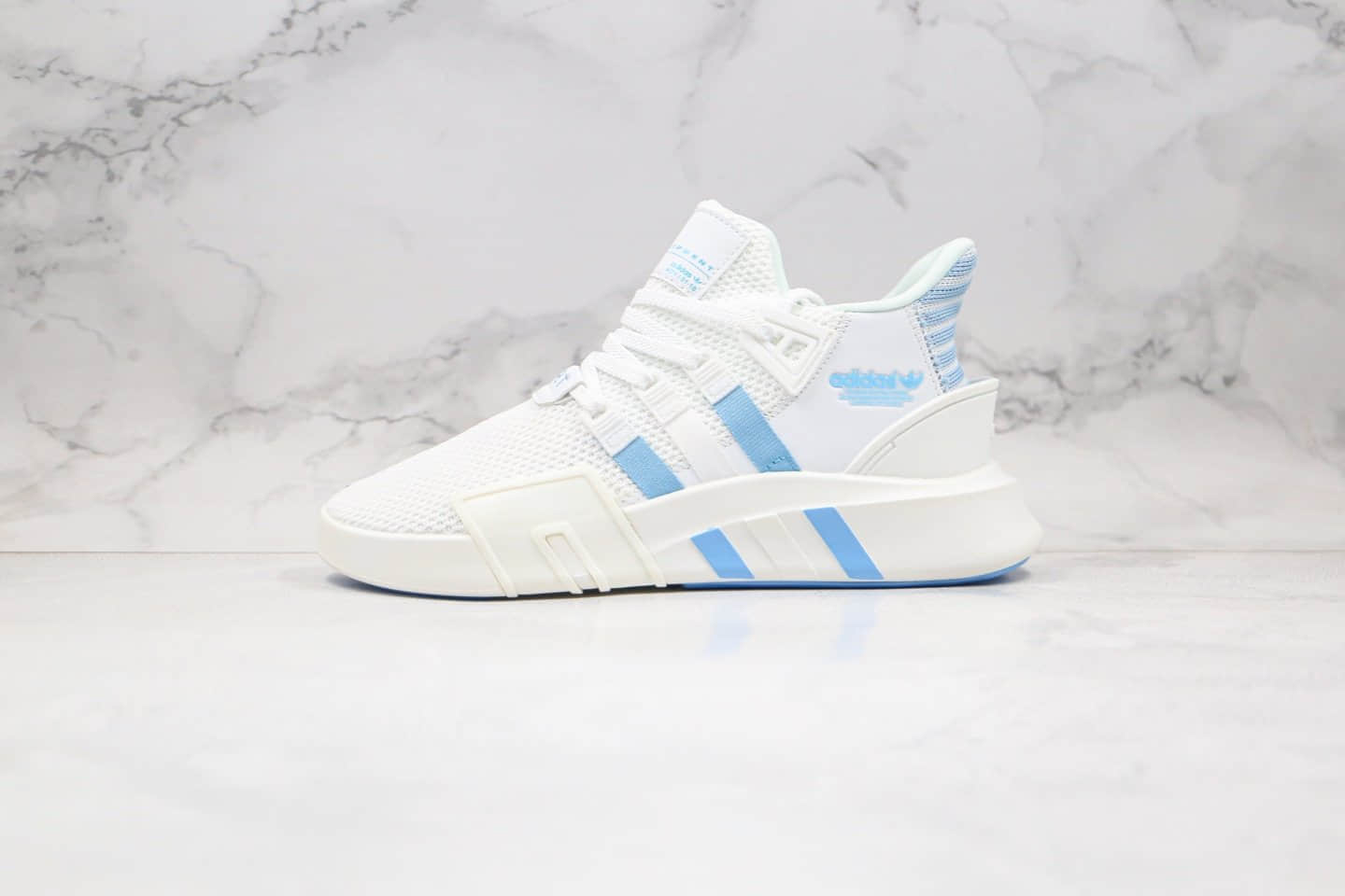 阿迪达斯adidas EQT BASK ADV纯原版本三叶草慢跑鞋白蓝色原鞋开模 货号：FU9391