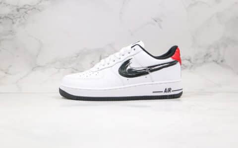 耐克Nike Air Force 1 Low“ Brushstroke Swoosh”纯原版本AF1空军一号笔刷涂鸦白色正确原鞋开发 货号：DA4657-100