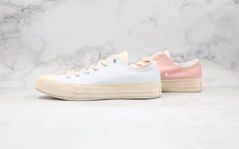 匡威Converse Tri-Panel Renew公司级版本张艺兴同款环保系列低帮麻布粉蓝色帆布鞋原厂硫化大底 货号：167772C