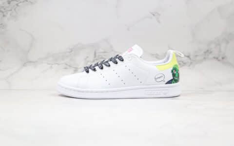 阿迪达斯Adidas Originals Stan Smith W纯原版本三叶草史密斯柠檬黄绿尾乌龟卡通涂鸦配色原档案数据开发 货号：EG5152