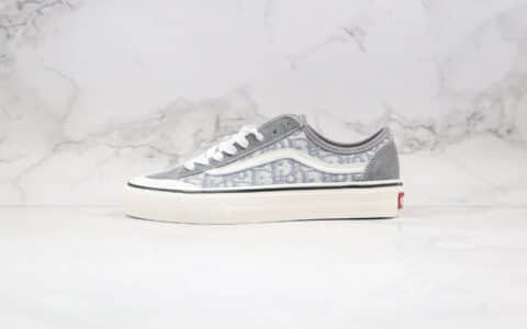 万斯Dior x Vans Style 36 Decon SF“Christian Dior”公司级版本迪奥联名板鞋浅灰刺绣CD重影原厂硫化工艺