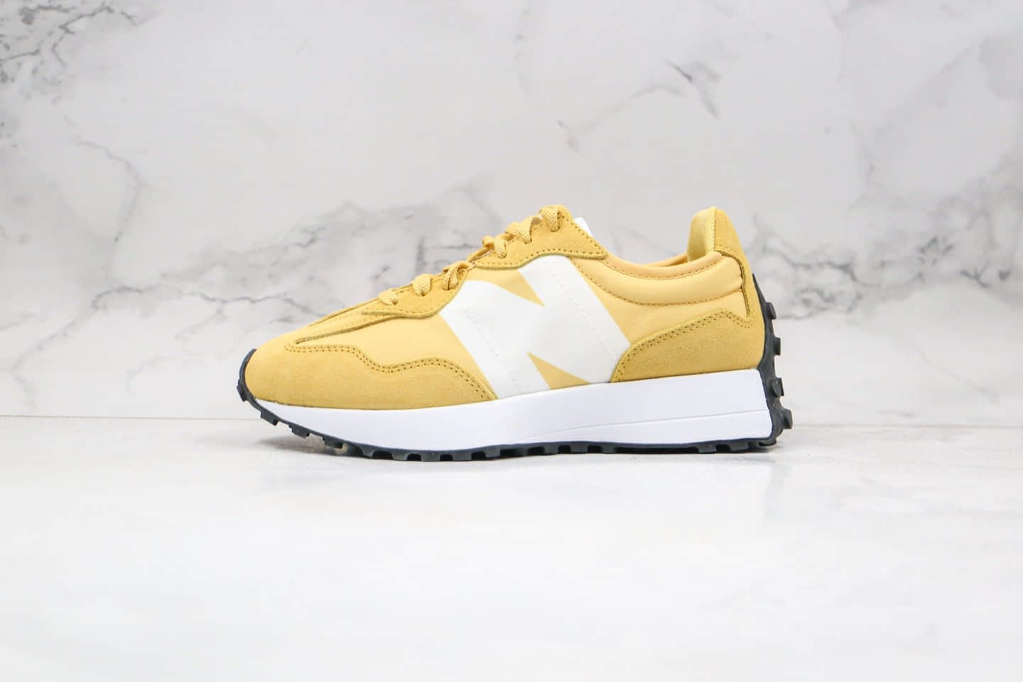 新百伦New Balance 327纯原版本NB327慢跑鞋黄色原鞋打版原盒原标 货号：WS327CPF