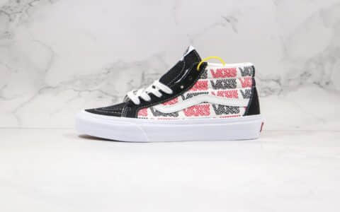 万斯Vans SK8-Mid Reissue公司级版本中帮板鞋字母印花涂鸦彩色logo黑白红色原鞋开模 货号：VN0A391F2BQ