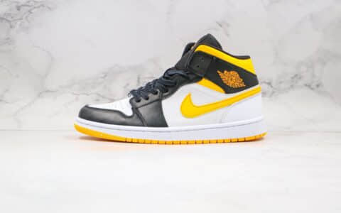 乔丹Air Jordan 1 Mid WMNS“ Laser Orange”纯原版本中帮AJ1黑黄脚趾原鞋开发内置气垫 货号：CV5276-107