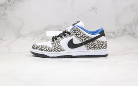 耐克Nike SB Dunk Low纯原版本低帮SB板鞋爆裂纹黑白色原楦原纸板开发 货号：CU1727-106