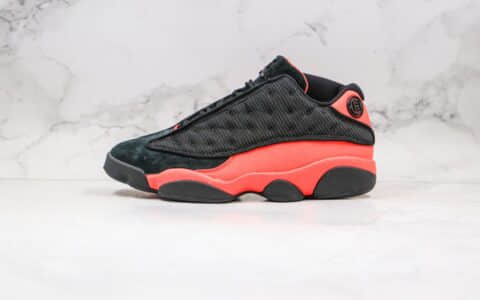 乔丹CLOT x Air Jordan 13 Low “Black and red”纯原版本陈冠希亲友限定低帮AJ13黑红色真碳原厂皮料 货号：AT3102-006