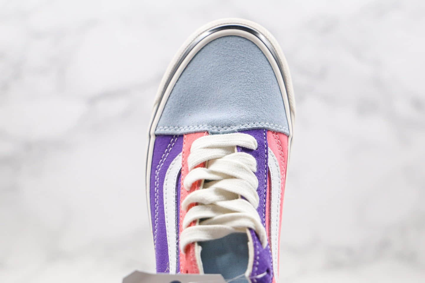 万斯Vans OLD SKOOL DX公司级版本低帮安纳海姆蓝紫鸳鸯拼色帆布鞋原楦头纸板打造