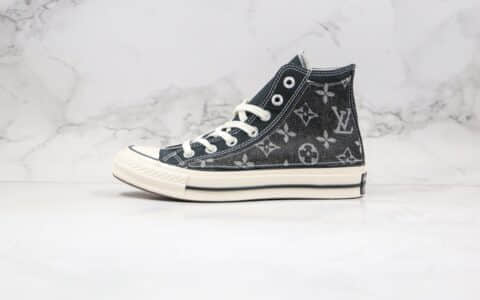 匡威CONVERSE X Louis Vuitton纯原版本高帮LV联名款高帮帆布硫化板鞋原厂高端工艺原盒配件