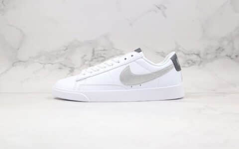 耐克Nike Blazer Low LE纯原版本开拓者低帮白银灰色皮面板鞋原档案数据开发 货号：AV9370-106