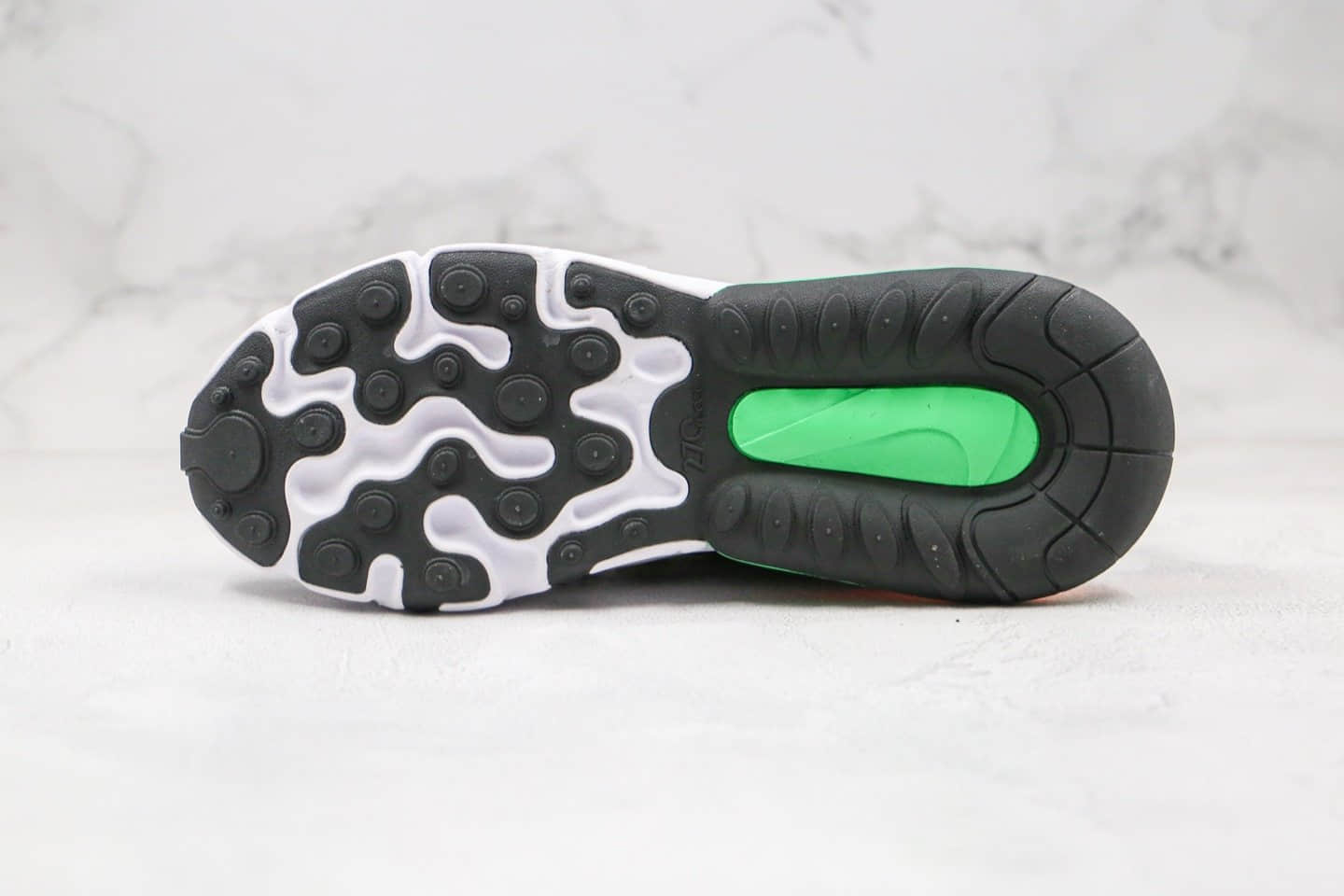 耐克Nike React Air Max 270 React LA Edition纯原版本高桥盾网纱系列Max270气垫鞋黑渐变红绿色内置真小潘气垫 货号：CK6547-001