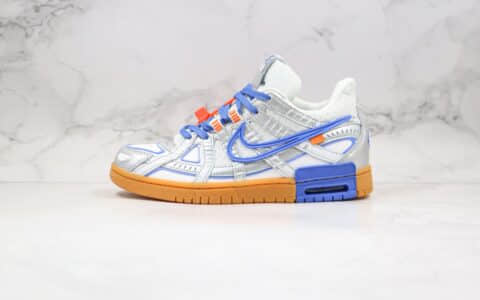 耐克Nike Air Off-White™ x Rubber Dunk纯原版本联名款坦克白蓝色DUNK板鞋原楦头纸板打造 货号：CU6015-100