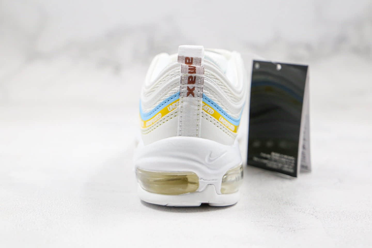 耐克Nike Air MAX 97纯原版本子弹头气垫鞋Max97白蓝黄色内置全掌真气垫原盒原标 货号：AJ1986-007