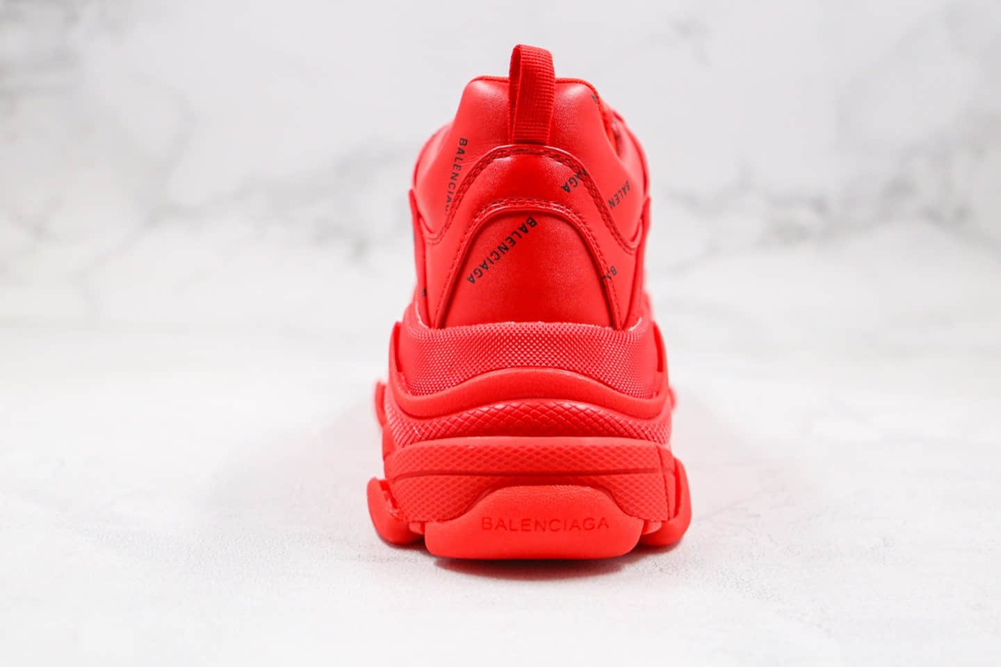 巴黎世家Balenciaga Triple S纯原版本复古老爹鞋字母弹幕大红色原盒 