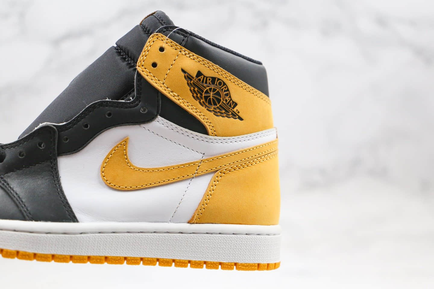 乔丹Air Jordan 1 Retro High OG Yellow Ochre纯原版本高帮AJ1黑黄脚趾正确后跟定型原厂皮料 货号：555088-109