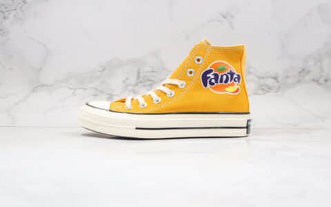 匡威Fanta x Converse 1970s公司级版本芬达联名1970s高帮帆布鞋黄色蓝底双围条 货号：188604C