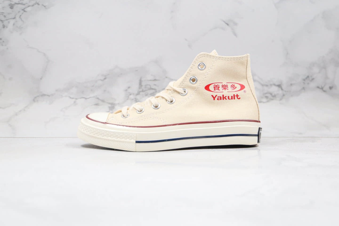 匡威Yakult x Converse 1970s公司级版本养乐多联名高帮帆布鞋原厂硫化工艺 货号：188606C