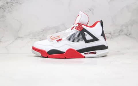 乔丹Air Jordan 4“Fire Red”纯原版本AJ4白红赛车原厂头层皮原盒原标 货号：308497-110