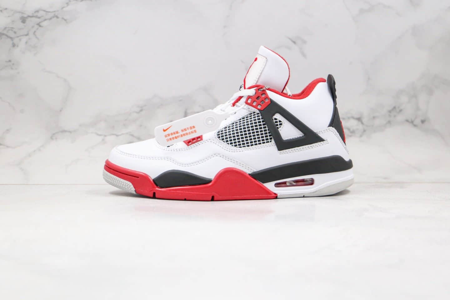 乔丹Air Jordan 4“Fire Red”纯原版本AJ4白红赛车原厂头层皮原盒原标 货号：308497-110