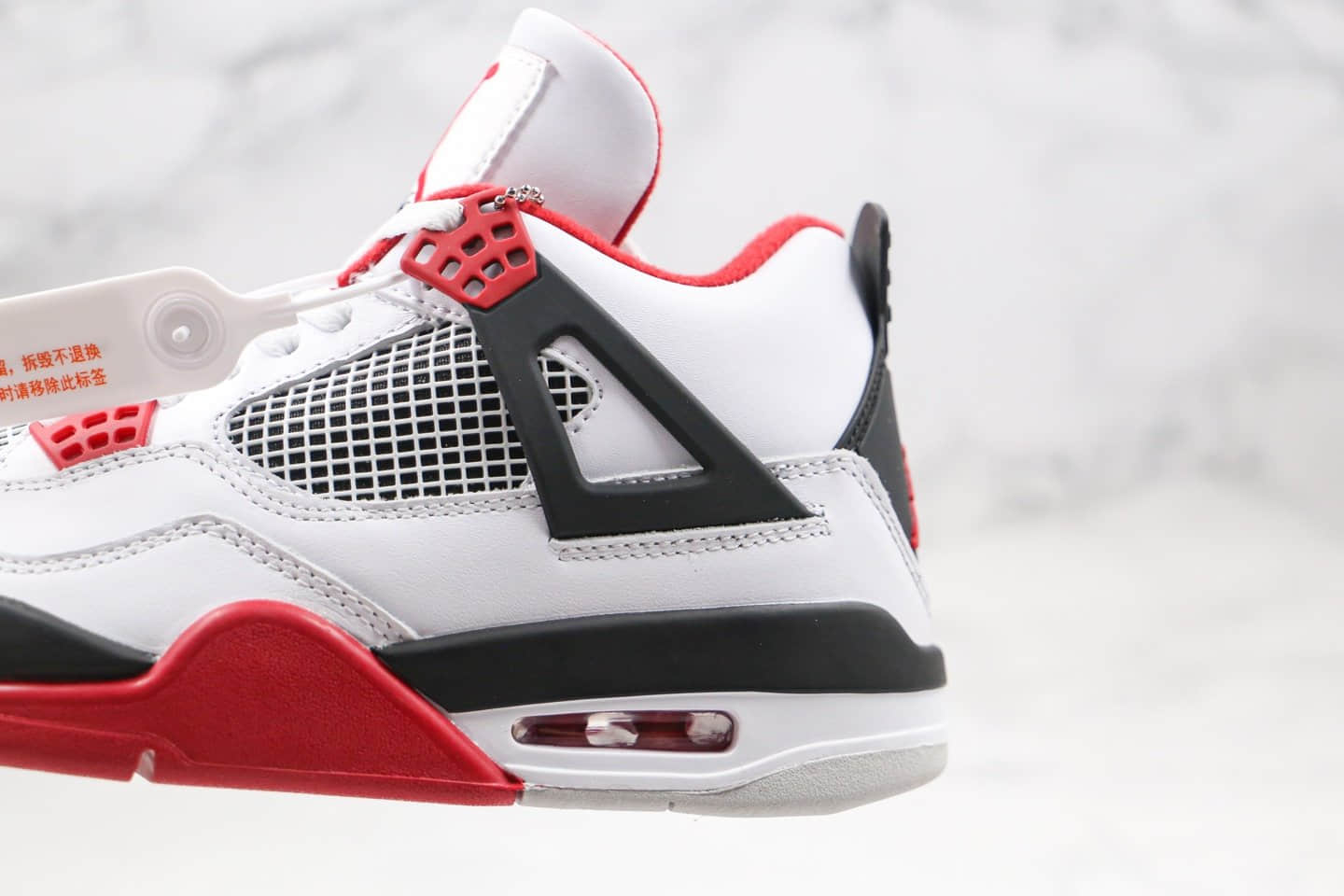 乔丹Air Jordan 4“Fire Red”纯原版本AJ4白红赛车原厂头层皮原盒原标 货号：308497-110