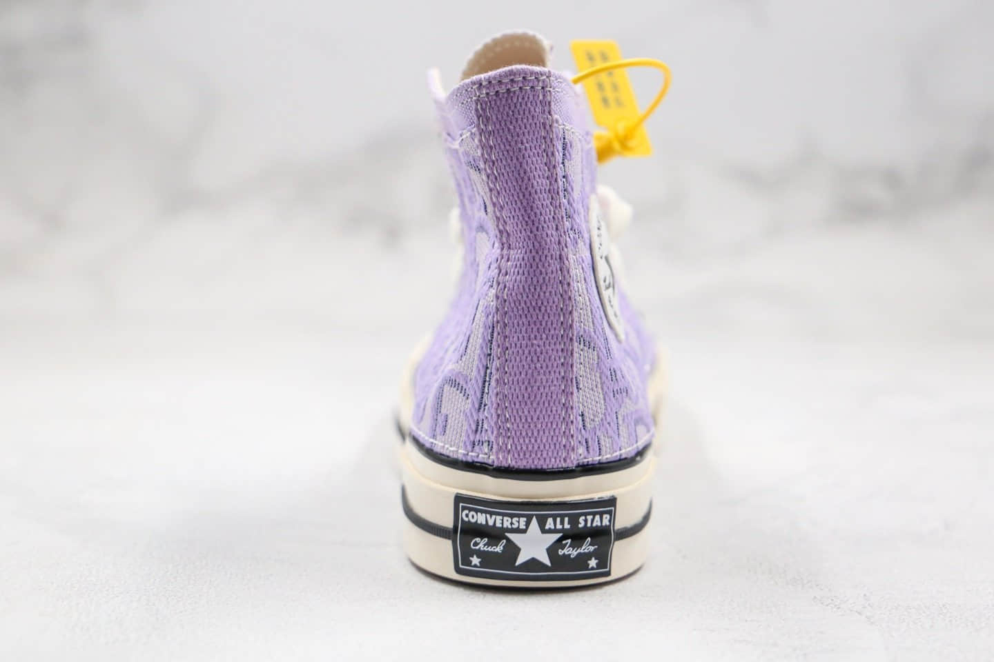 匡威Dior x Converse 1970S纯原版本迪奥联名款高帮帆布鞋香芋紫配色正确双围条硫化蓝底 货号：167862C