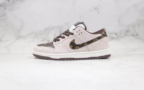 耐克Nike SB Dunk Low Loon纯原版本低帮DUNK板鞋LV联名款灰棕色扣篮系列内置Zoom气垫 货号：BQ6817-020