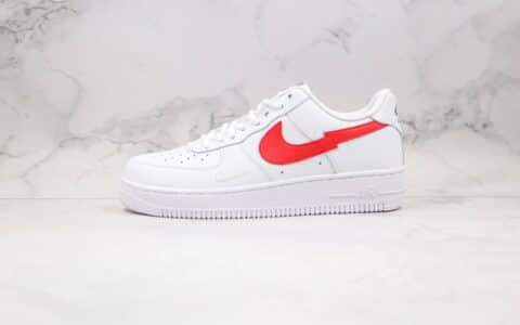 耐克Nike Air Force1 L ow Euro Tour纯原版本低帮空军一号白红色欧洲之旅闪电板鞋原盒原标 货号：CW7577-100