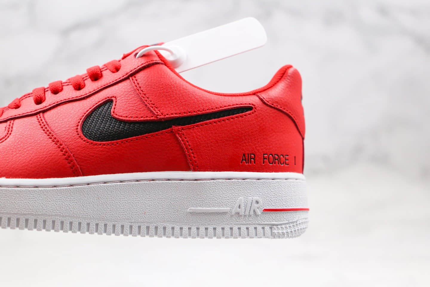 耐克Nike Air Force 1 LV8 1 Fresh Air GS纯原版本低帮空军一号板鞋编织格子勾红黑色原档案数据开发 货号：CZ7377-600