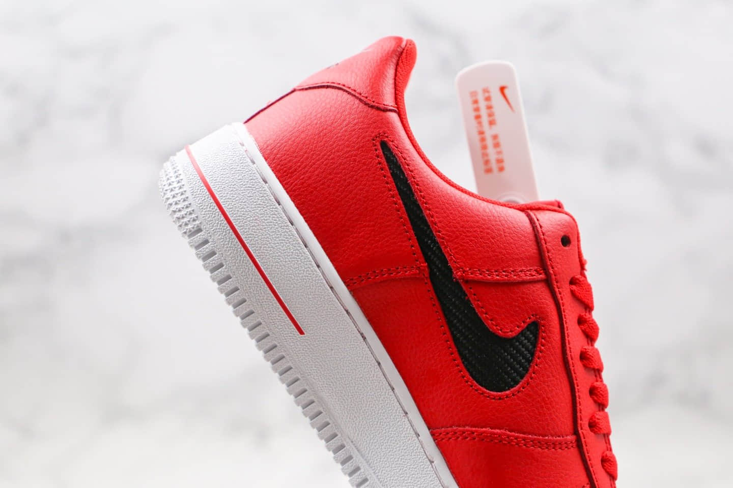 耐克Nike Air Force 1 LV8 1 Fresh Air GS纯原版本低帮空军一号板鞋编织格子勾红黑色原档案数据开发 货号：CZ7377-600