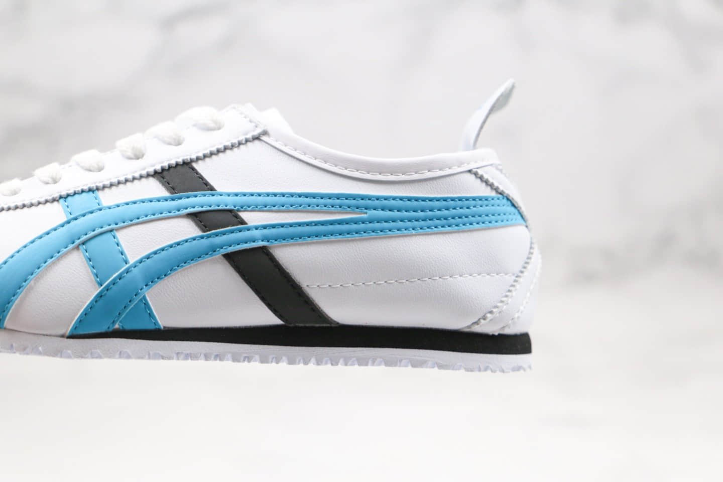 亚瑟士Asics Tiger Mexico 66纯原版本鬼冢虎阿斯克帆布鞋白蓝黑色四联吊牌齐全原盒原标 货号：B808K-0822