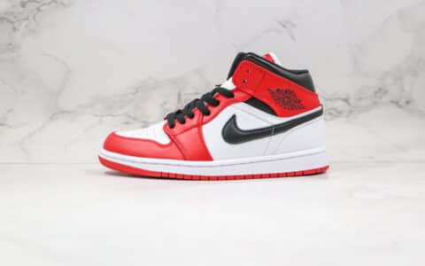 乔丹Air Jordan 1 Mid Chicago纯原版本中帮AJ1小芝加哥白红黑配色篮球鞋内置气垫原鞋开模一比一打造 货号：554724-173