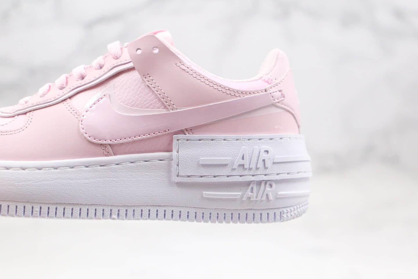 耐克Nike WMNS Air Force 1 Shadow纯原版本低帮空军一号马卡龙樱花粉色增高板鞋原楦头纸板打造 货号：CV3020-600