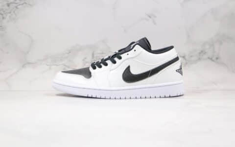 乔丹Air Jordan 1 Low WHITE BLACK纯原版本低帮AJ1漆皮拼接熊猫黑白配色内置气垫区别市面通货版本 货号：553560-103