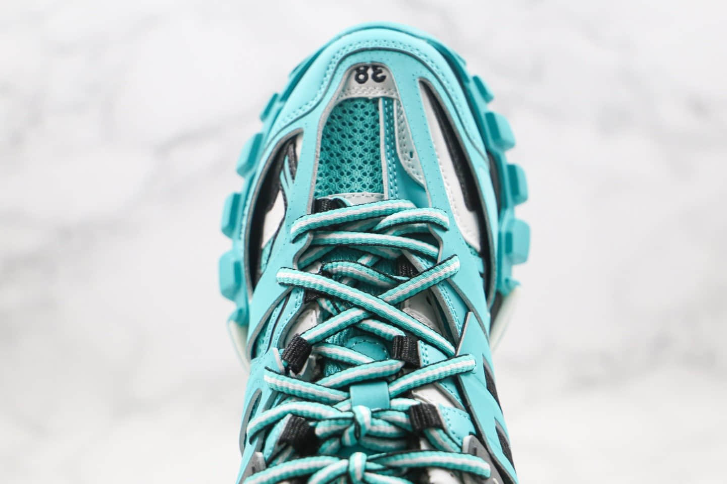巴黎世家Balenciaga Sneaker Tess s.Gomma MAILLE WHITE ORANGE莞产纯原版本复古老爹鞋3.0湖水蓝配色原档案数据开发