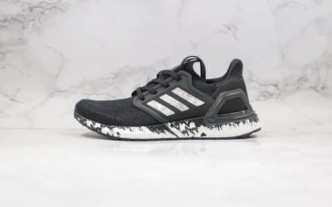 阿迪达斯Adidas Ultra Boost 20纯原版本爆米花跑鞋UB6.0泼墨黑白色内置原厂巴斯夫爆米花缓震大底 货号：EG1342