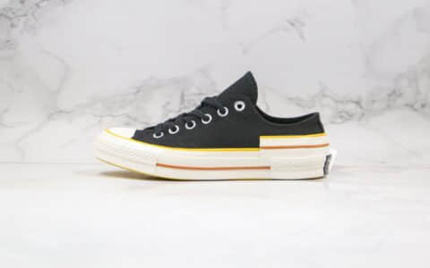 匡威Converse Chuck 70公司级版本低帮解构拼接撞色三围条黑白色帆布鞋原厂硫化大底正确硅蓝软中底 货号：568802C