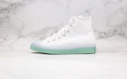 匡威 Converse Chuck Taylor All Star CX公司级版本果冻透明水晶底高帮板鞋白绿色原厂铝楦开发版型 货号：167805C