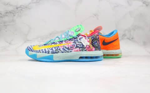 耐克Nike KD 6 Premium What The KD MVP纯原版本杜兰特6代实战篮球鞋七彩鸳鸯内置气垫 货号：669809-500