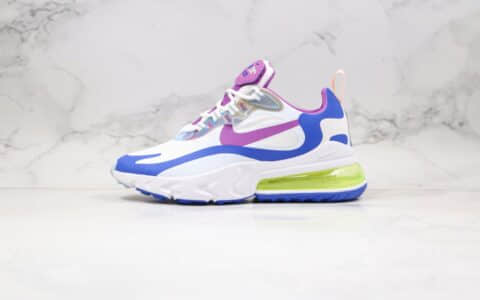 耐克Nike React Air Max 270纯原版本半掌气垫Max270蓝紫色内置真小潘气垫原盒原标 货号：CW0630-100