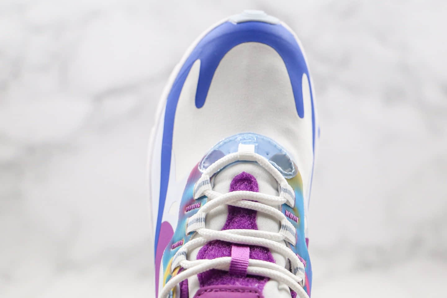 耐克Nike React Air Max 270纯原版本半掌气垫Max270蓝紫色内置真小潘气垫原盒原标 货号：CW0630-100