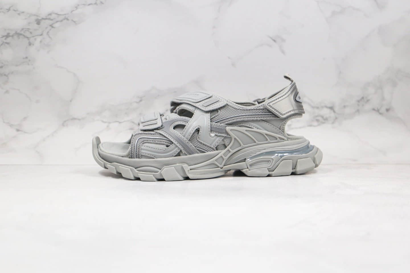 巴黎世家Balenciaga 4.0魔术贴凉鞋灰色夏季新款纯原版本原鞋开模一比一打造