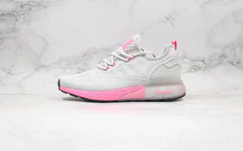 阿迪达斯Adidas Originals ZX 2K Boost纯原版本易烊千玺同款ZX 2K爆米花跑鞋灰粉色区别市面通货版本 货号：FV8099