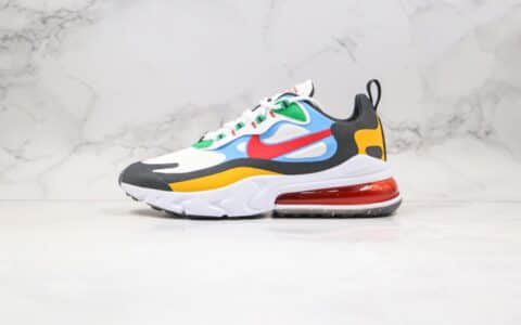 耐克Nike AIR MAX 270 React纯原版本半掌气垫Max270彩虹七彩色内置真小潘气垫原盒原标 货号：DA2610-161