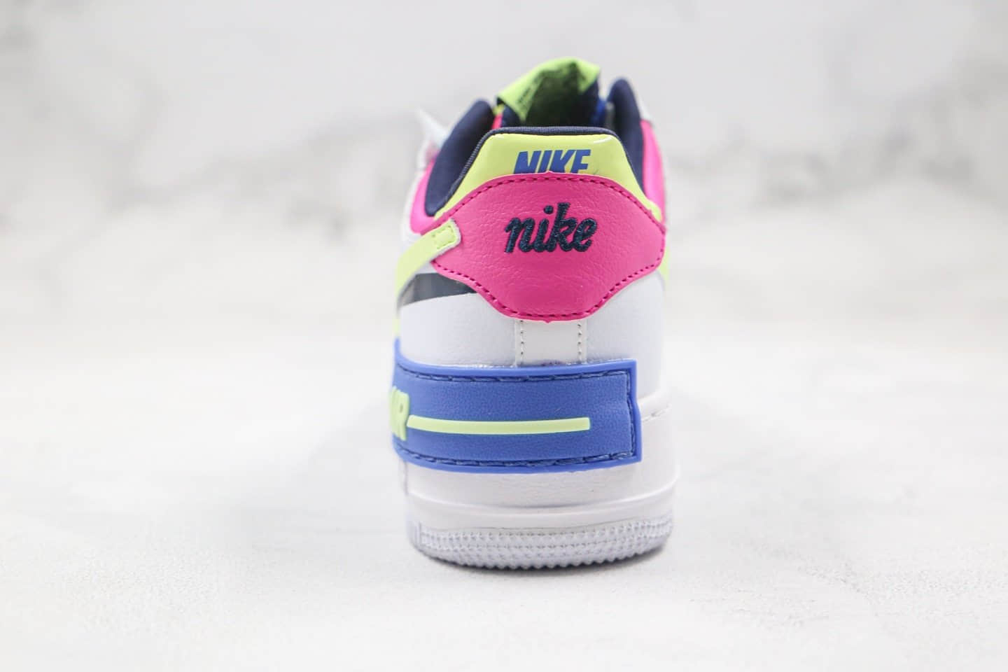 耐克Nike WMNS Air Force 1 Shadow纯原版本低帮空军一号马卡龙解构蓝粉绿色原档案数据开发 货号：CJ1641-100