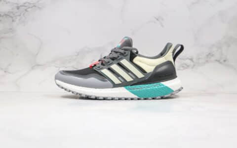 阿迪达斯Adidas Ultraboost All Terrain 4.0纯原版本全掌爆米花UB4.0机能款跑鞋灰米黄蓝色原盒原标 货号：EG8099